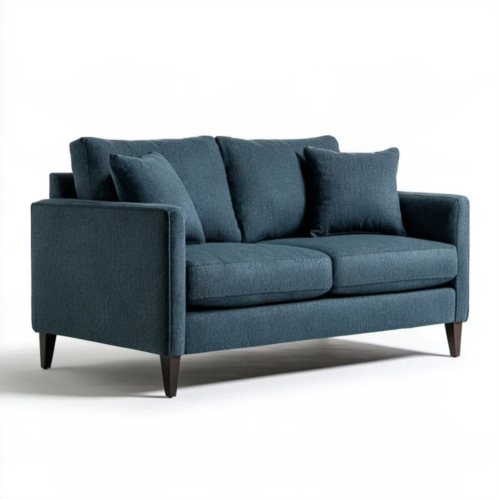 Granatowa sofa dwuosobowa z tapicerką poliestrową 160 x 90 x 85 cm